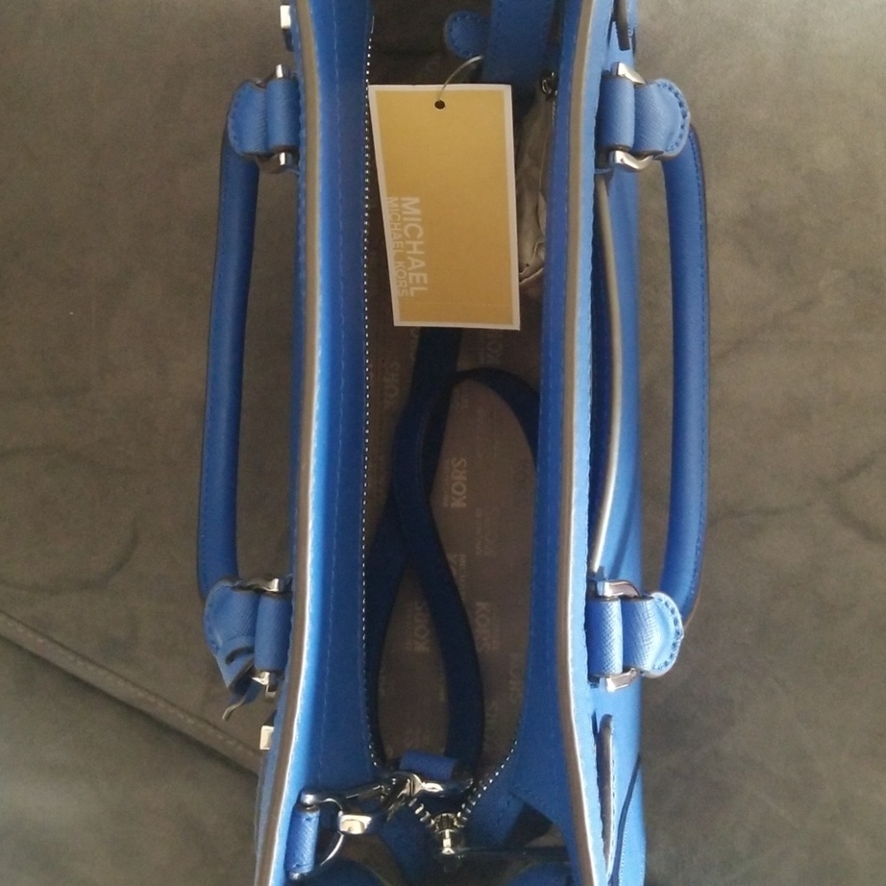 Michael Kors Electric Blue Dillon TZ MD EW Satchel - Picture 3 of 6